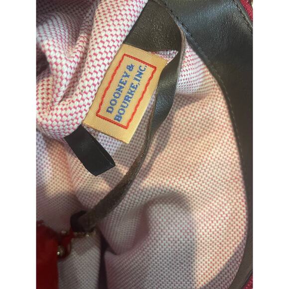 NEW VTG DOONEY & BOURKE CHIARA MEDIUM SATCHEL RED SUEDE/BROWN VERSATILE ICONIC - Picture 3 of 16